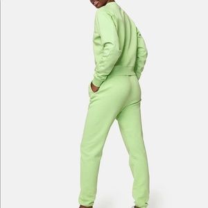 Outdoor voices crewneck sweatshirt (xs) and sweatpants (s) in jade green set